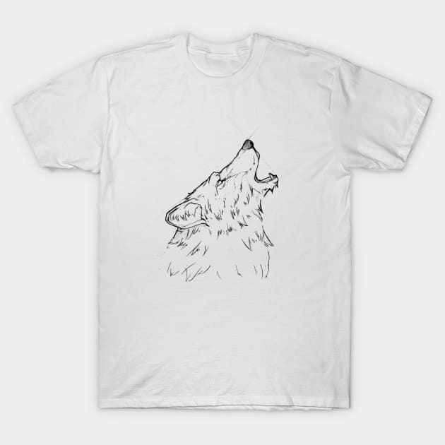 Howling Wolf T-Shirt by Unchained Tom